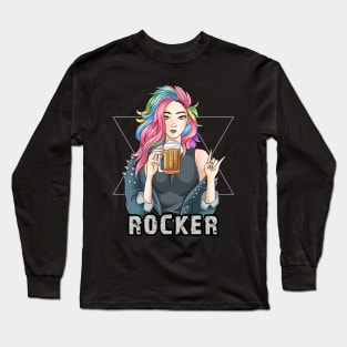 rocker woman Long Sleeve T-Shirt